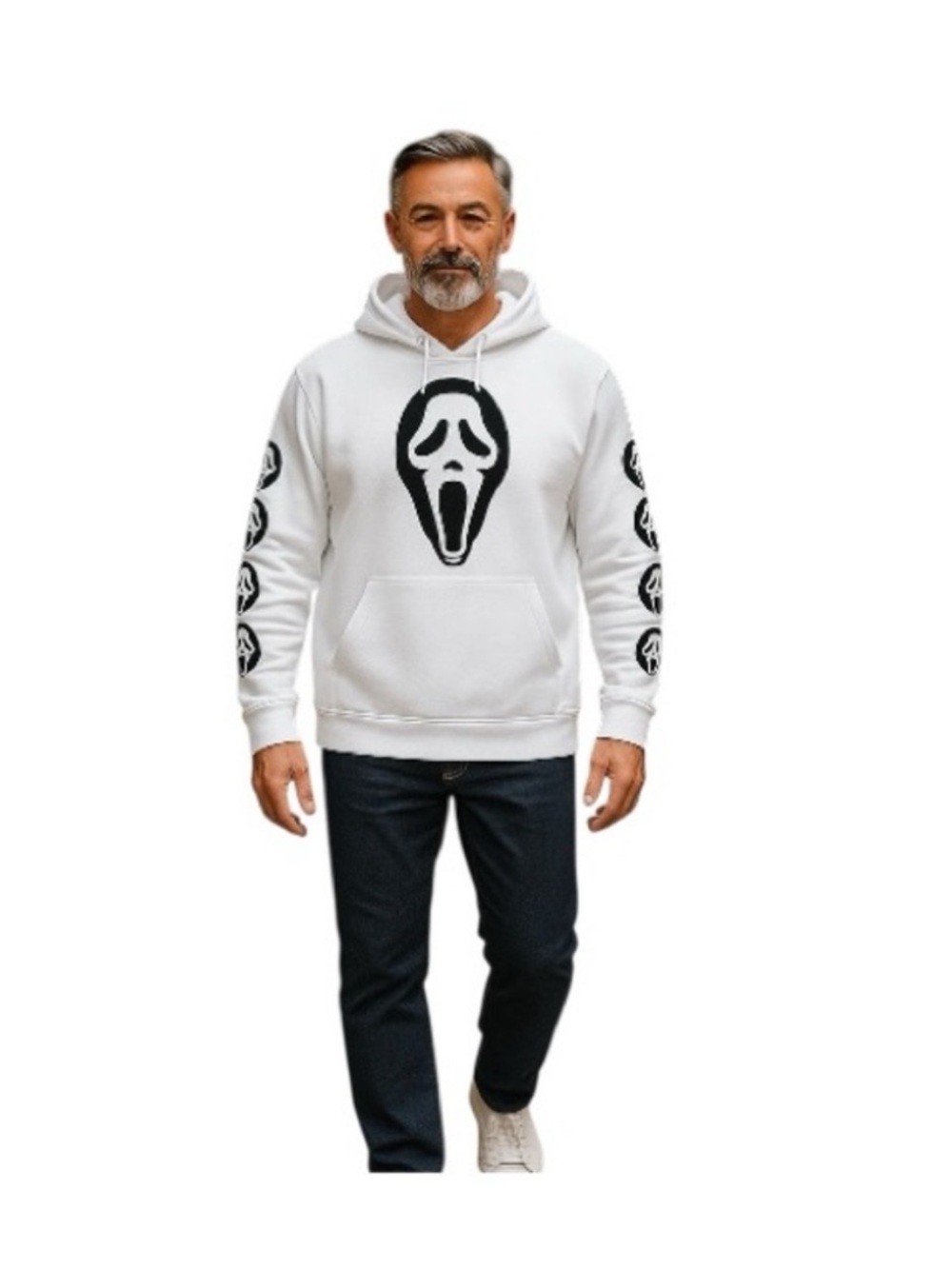 Scream Ghostface Graphic Print Long Sleeve Hoodie